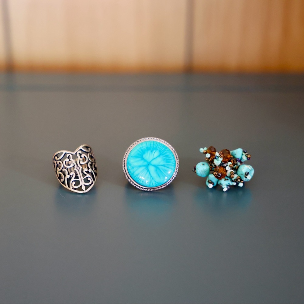 Set of 3 Rings with Elastic Bands